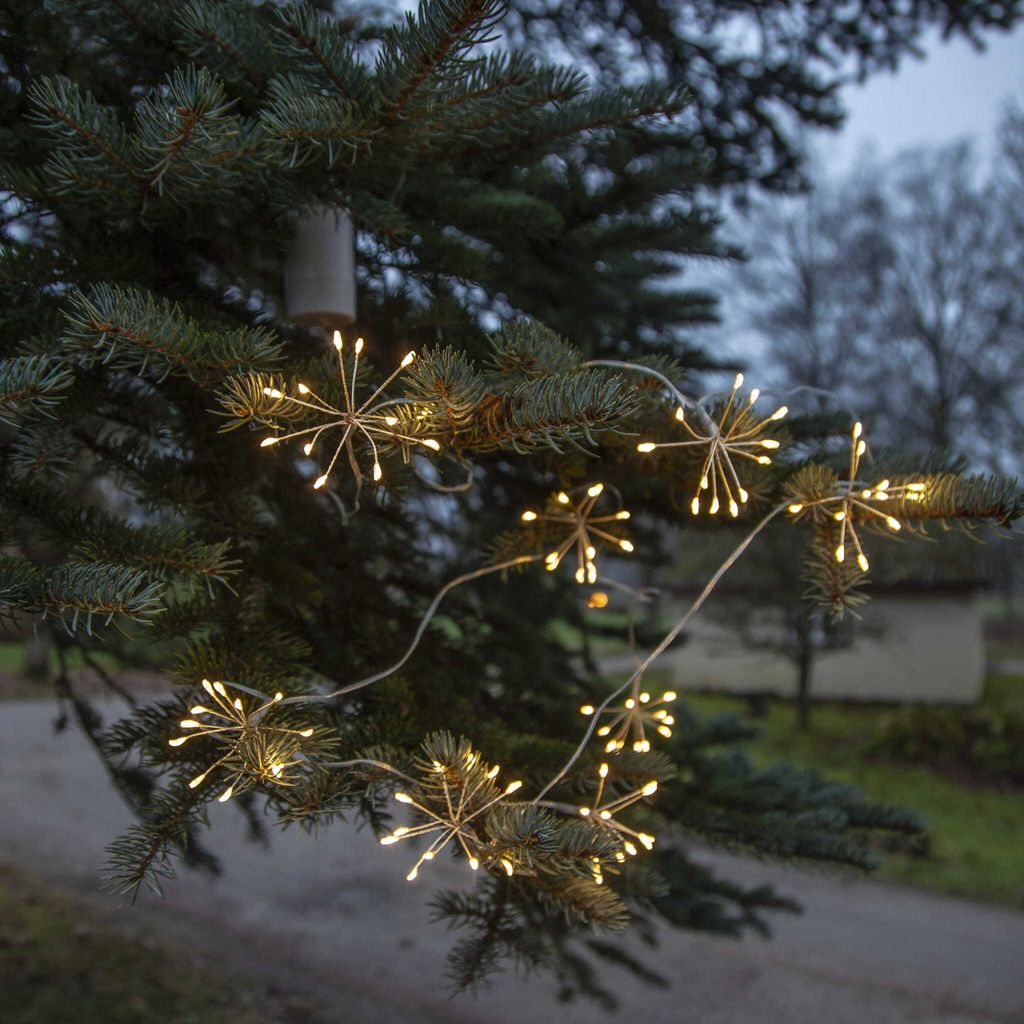 Outdoor-Lichterkette Flower 96 LEDs Timer L 210cm Tageslicht