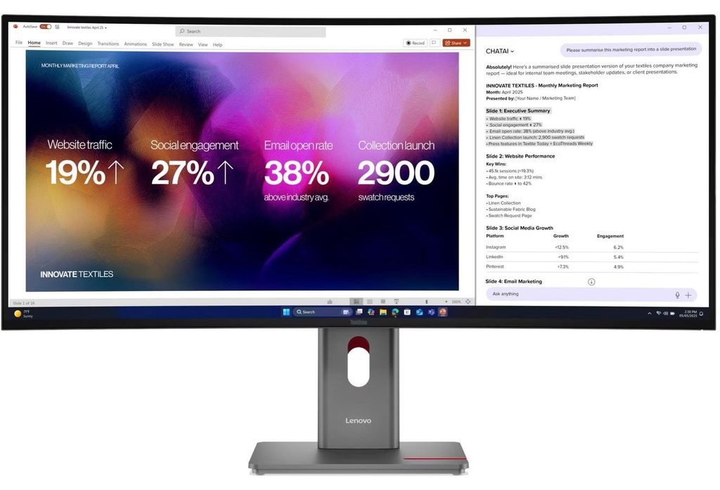 Lenovo ThinkVision P40WD-40 Monitor, 100,8 cm (39.7"), 5120 Produktbild 