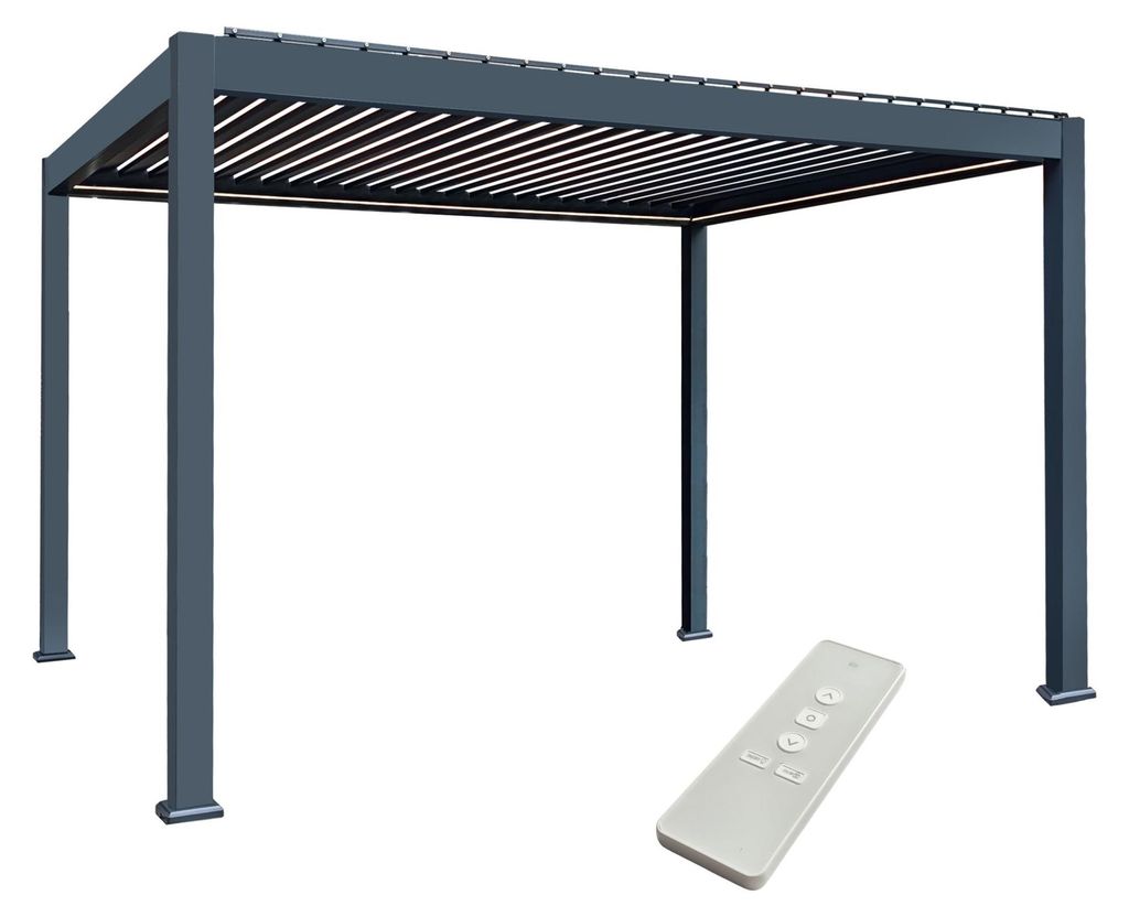 E Bioclimatic Lamellen Pergola elektrisch Lamellendach 4x3m Produktbild 