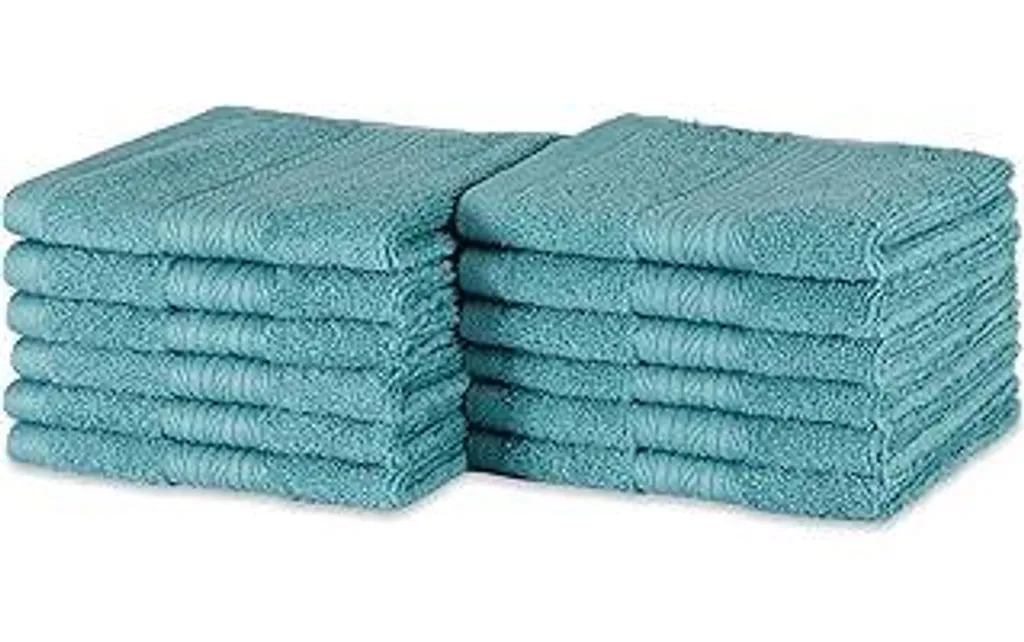 Set 12 Salviette Eco 100% Cotone 30x30 | Blu-Verde Sostenibile