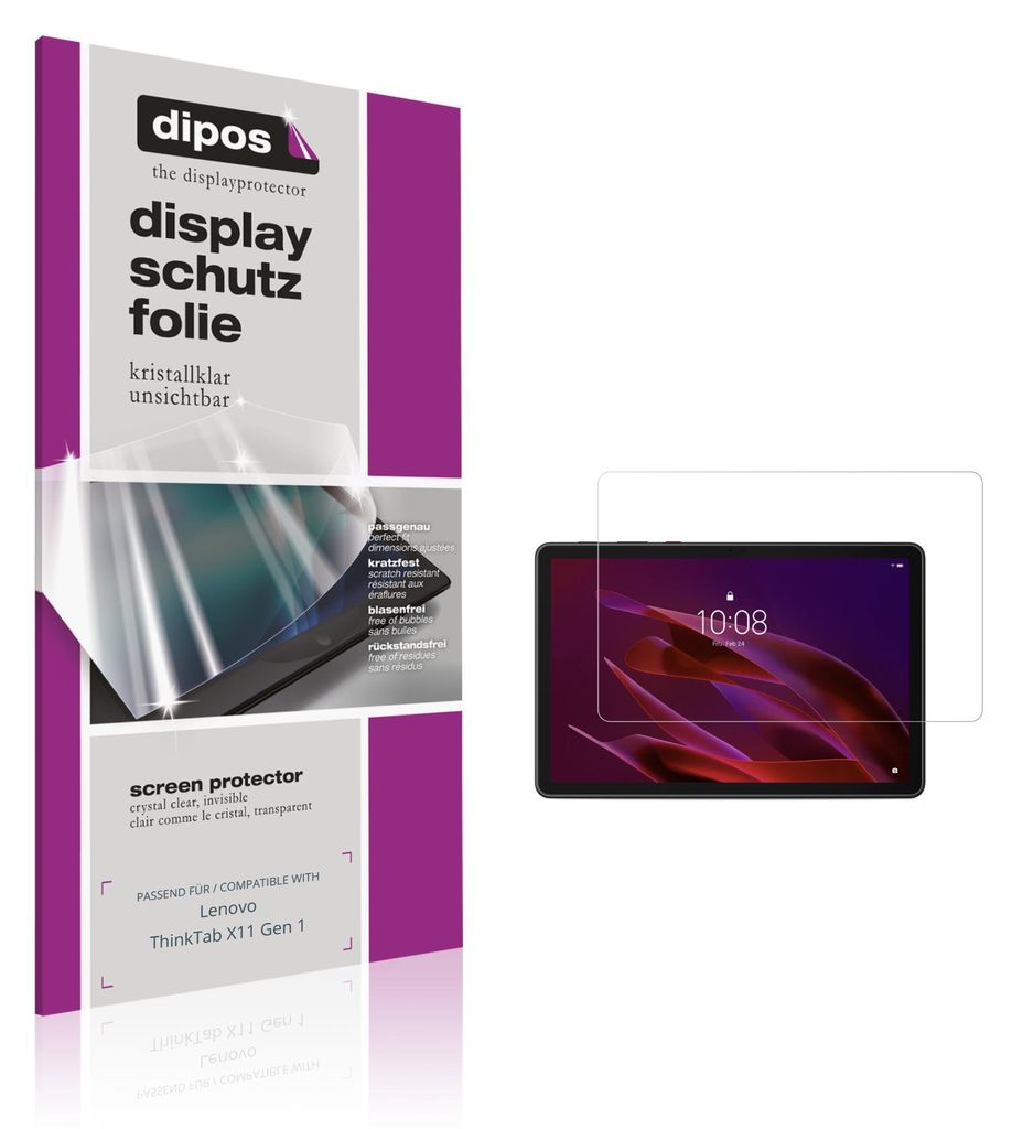 2x Schutzfolie für Lenovo ThinkTab X11 Gen 1 klar Displayschutzfolie Folie Display Schutz dipos