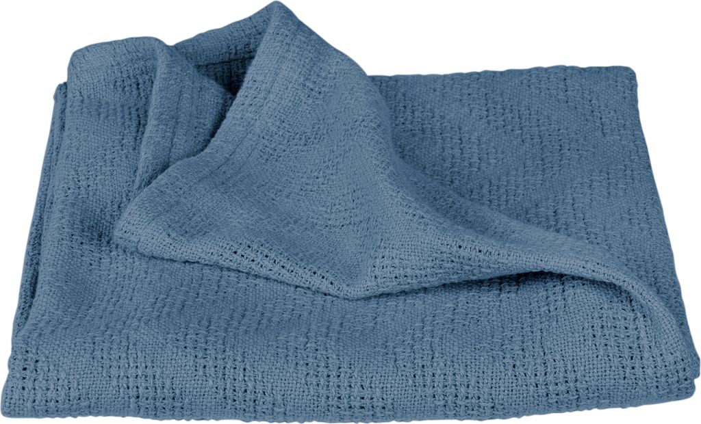 roba Babydecke 'Seashells Indigo' 80 x 80 cm - Kuscheldecke in Strickoptik aus Baumwolle - GOTS & 100 - Blau