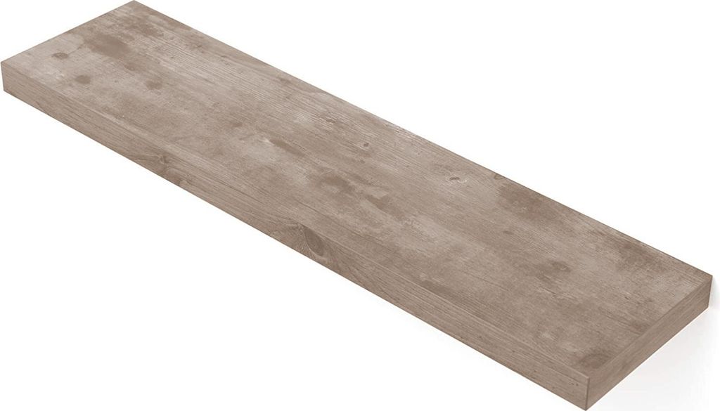 Hoppa! | Wandregal | Rustikales schwebendes Wandregal 80 x 20 cm - Braun - MDF