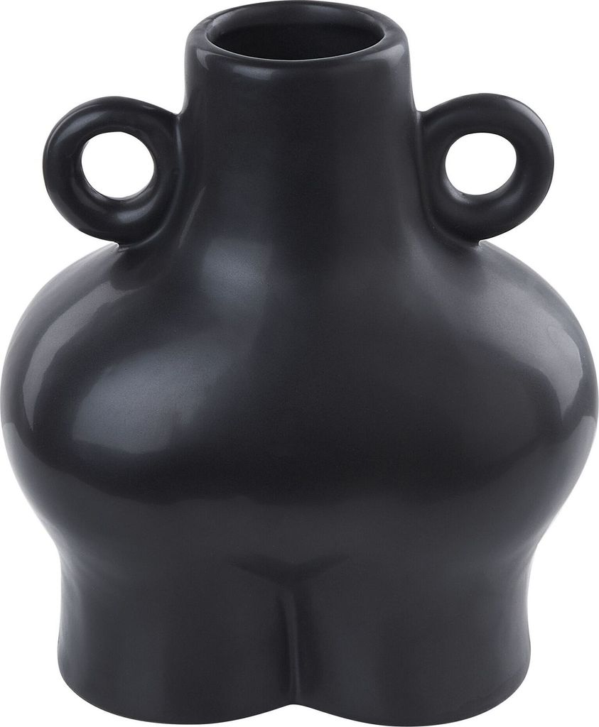 BELIANI Dekorative Vase Schwarz Keramik 20 cm Tischdekoration Körperform Skulptur Boho Minimalist