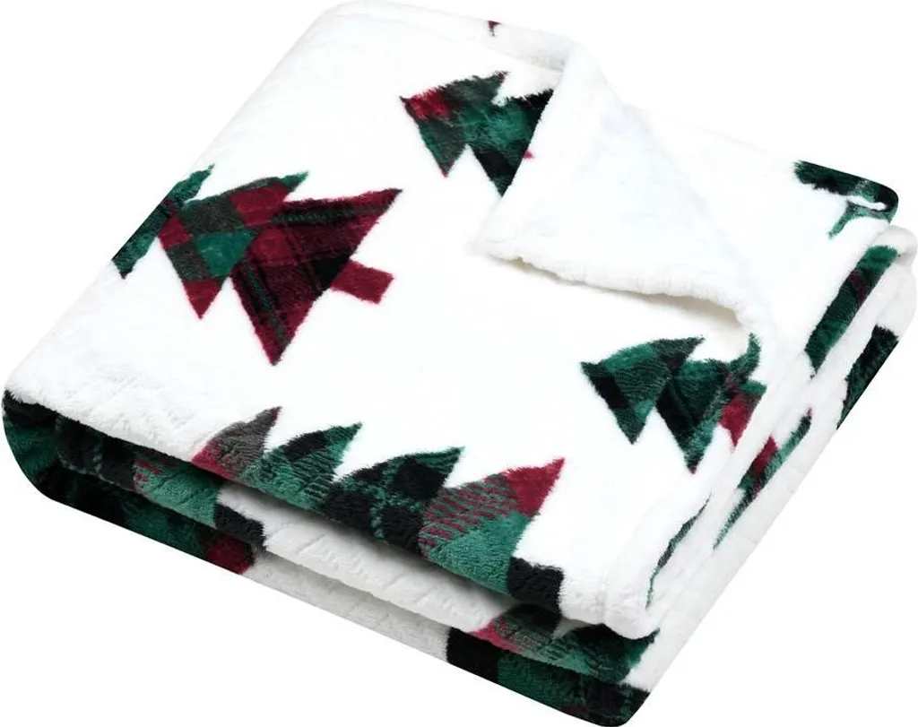 Couverture de Noël contre le froid, plaid KLAUS isolant sapins 130x160