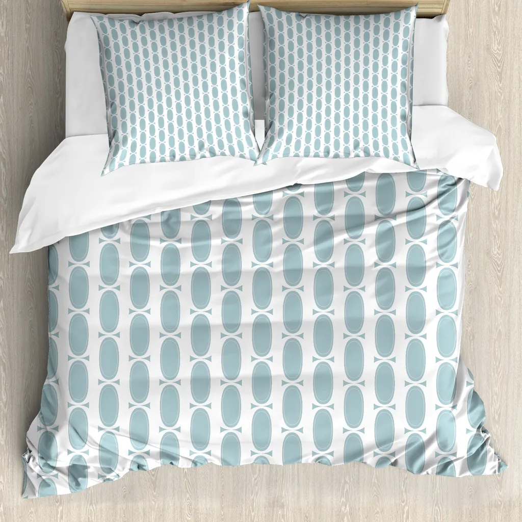 Set Letto ABAKUHAUS Antiacaro Ipoallergenico 200x200 Vintage Blu