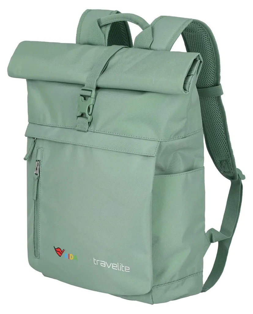 Sac à dos travelite Basic Aida Rollup Light Green 35L pour ordinateur
