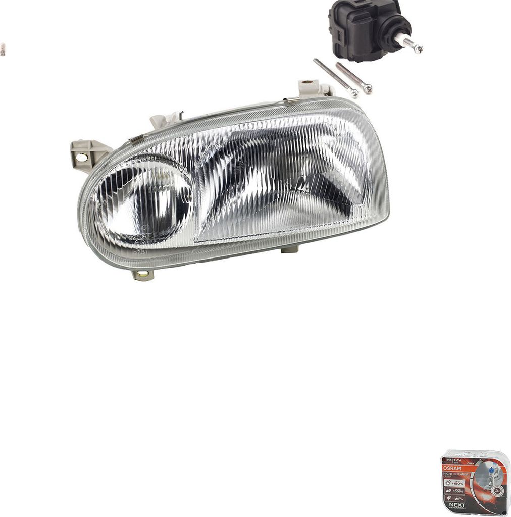 Johns, Scheinwerfer + Osram Night Breaker Laser passend für VW Golf III 1Hx0 Links 1H0941295E 1H0941295C 4A0941295 1H6941017B 1H6941017AF 1H6941017AC