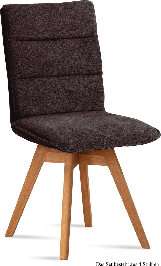 Esszimmerstuhl drehbar (4er-Set) Dorle 47x92x60 Eiche geölt/Espresso