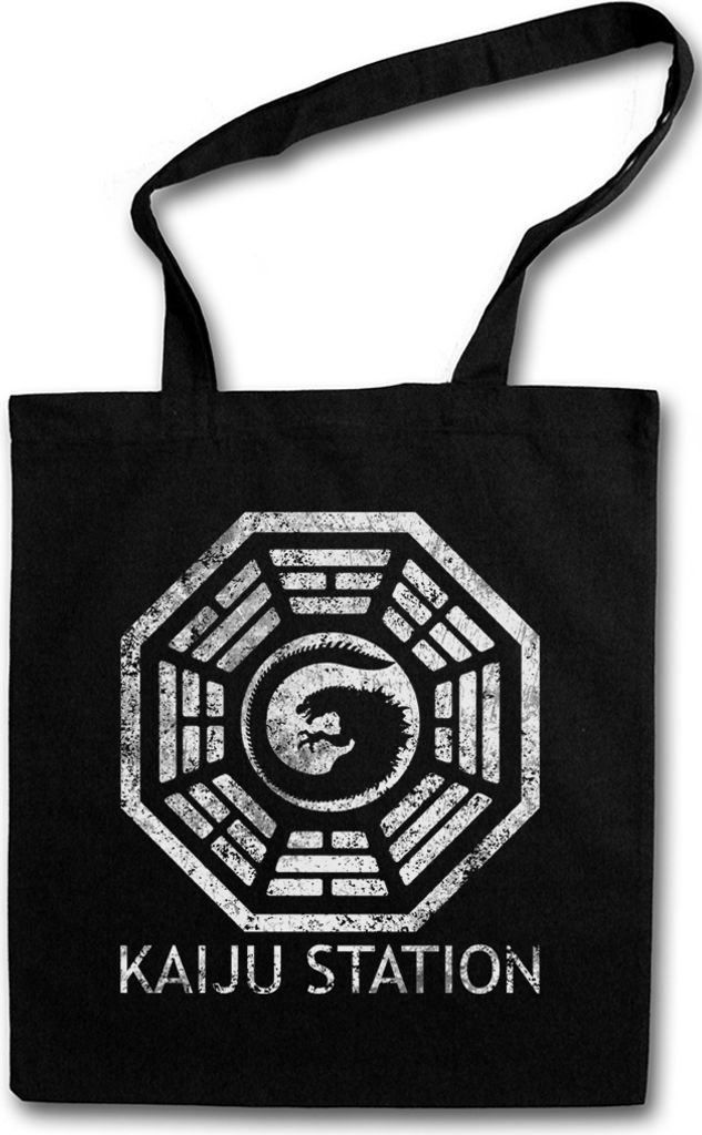 Urban Backwoods Vintage Kaiju Station, Stofftasche, Farbe: Schwarz
