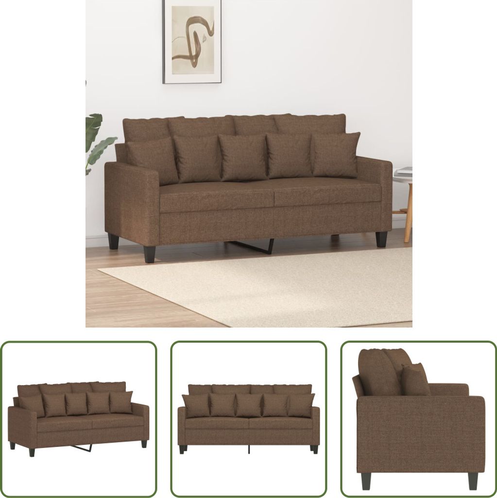 The Living Store 2-Sitzer-Sofa Braun 140 cm Stoff