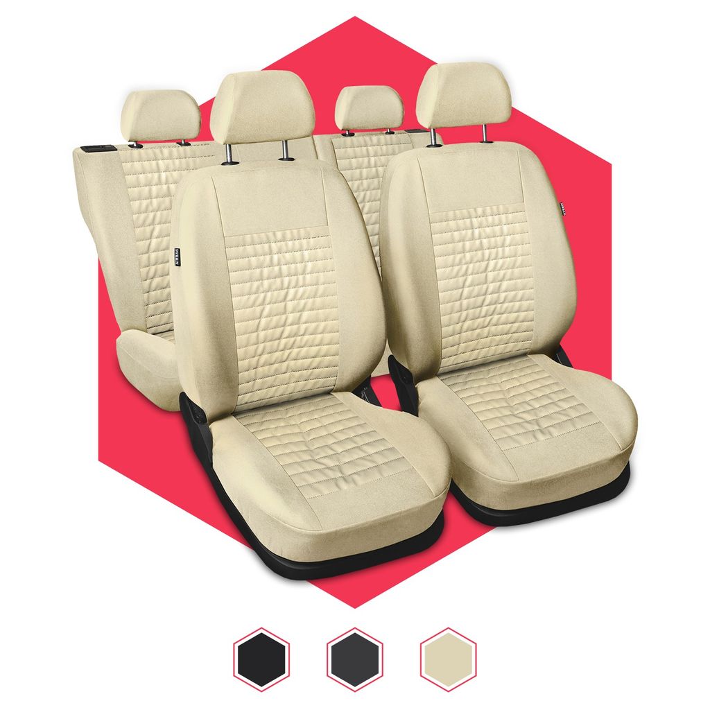 Universal 5-Sitze Autositzbezüge Sitzbezüge Schonbezüge PU Leder For Audi BMW VW 