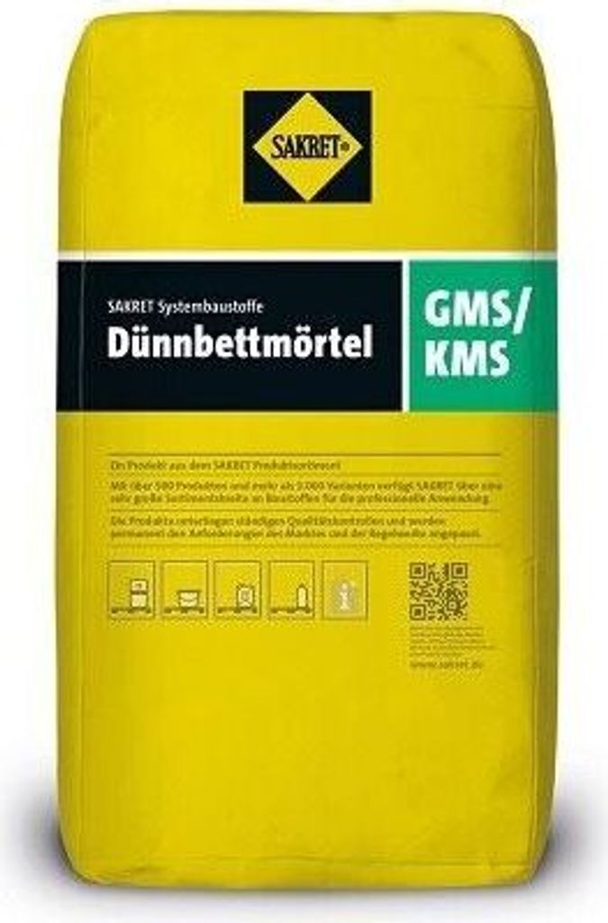 SAKRET Dünnbettmörtel GMS/KMS weiss 25 kg Produktbild 