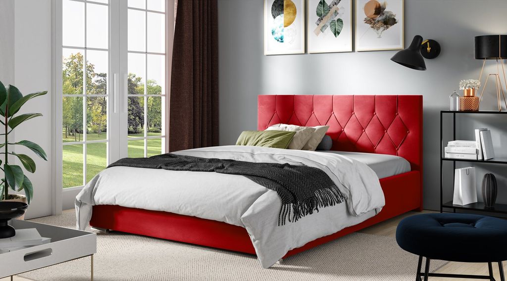 Doppelbett TIBOR – 160x200, rot