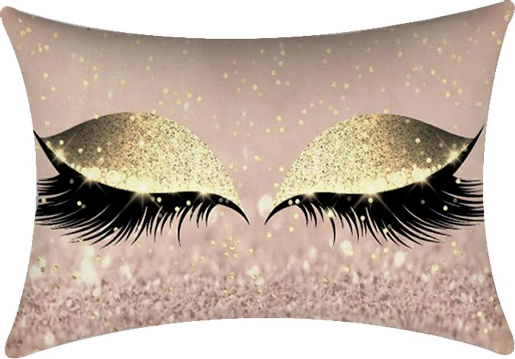 30 x 50 cm Kissenbezug mit glänzendem Wimpernmuster für Zuhause, Sofa, Bett, Auto, Lendenkissen (N)
