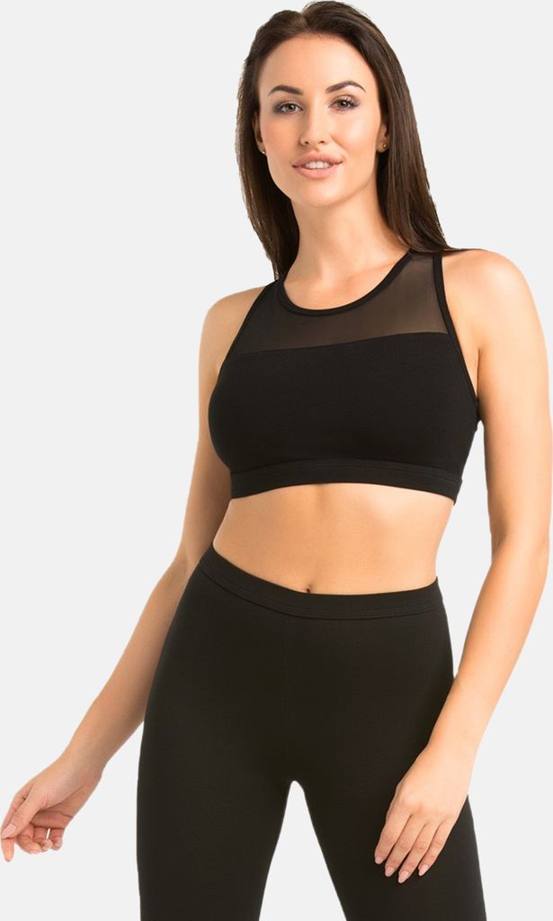 Teyli Damen-Sport-Top mit zusätzlichem Netzgewebe Lino Female 2705 schwarz XS