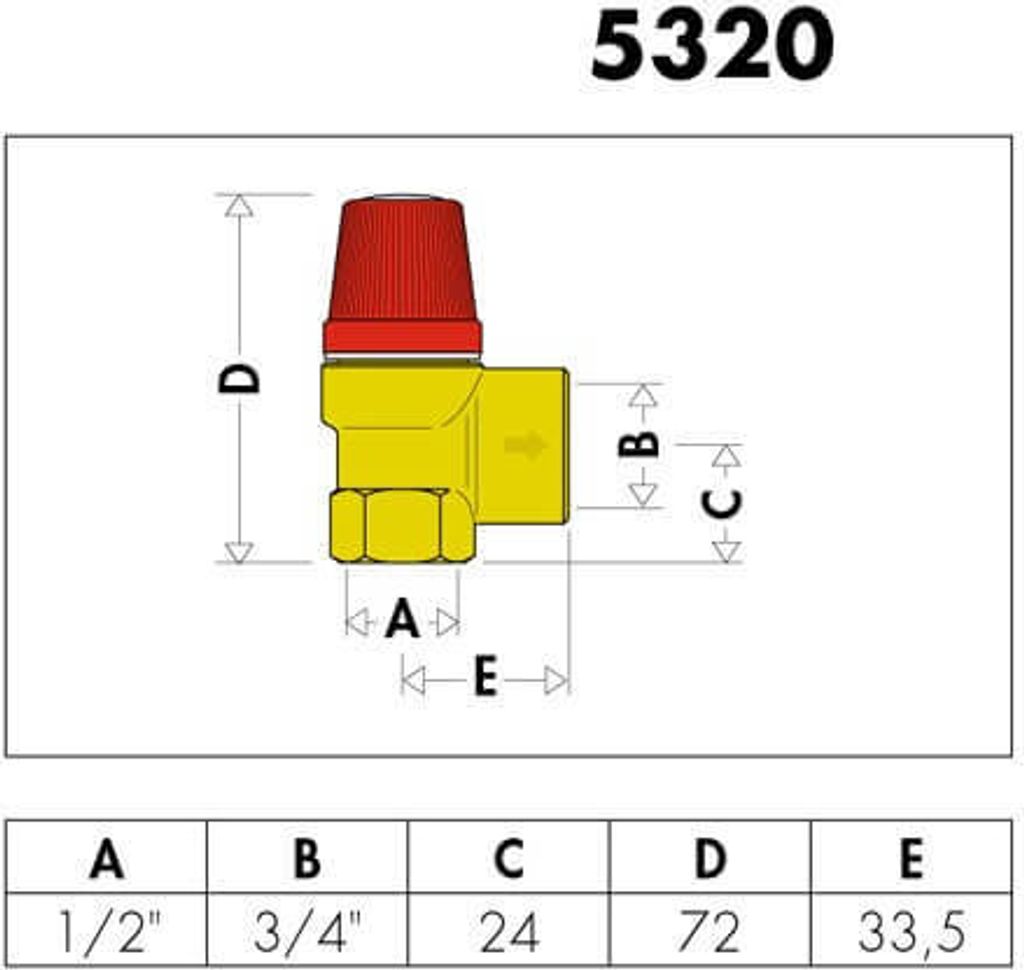 Produktbild von Caleffi Membran-Sicherheitsventil 3/4" – 10 Bar, 5–120 °C, Für Wasser, DVGW Zertifiziert (531510)