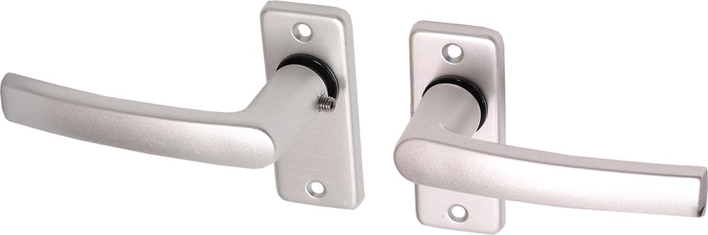 Türgriffe Aluminium auf viereckiger Rosette Blockmodell - Pro Set