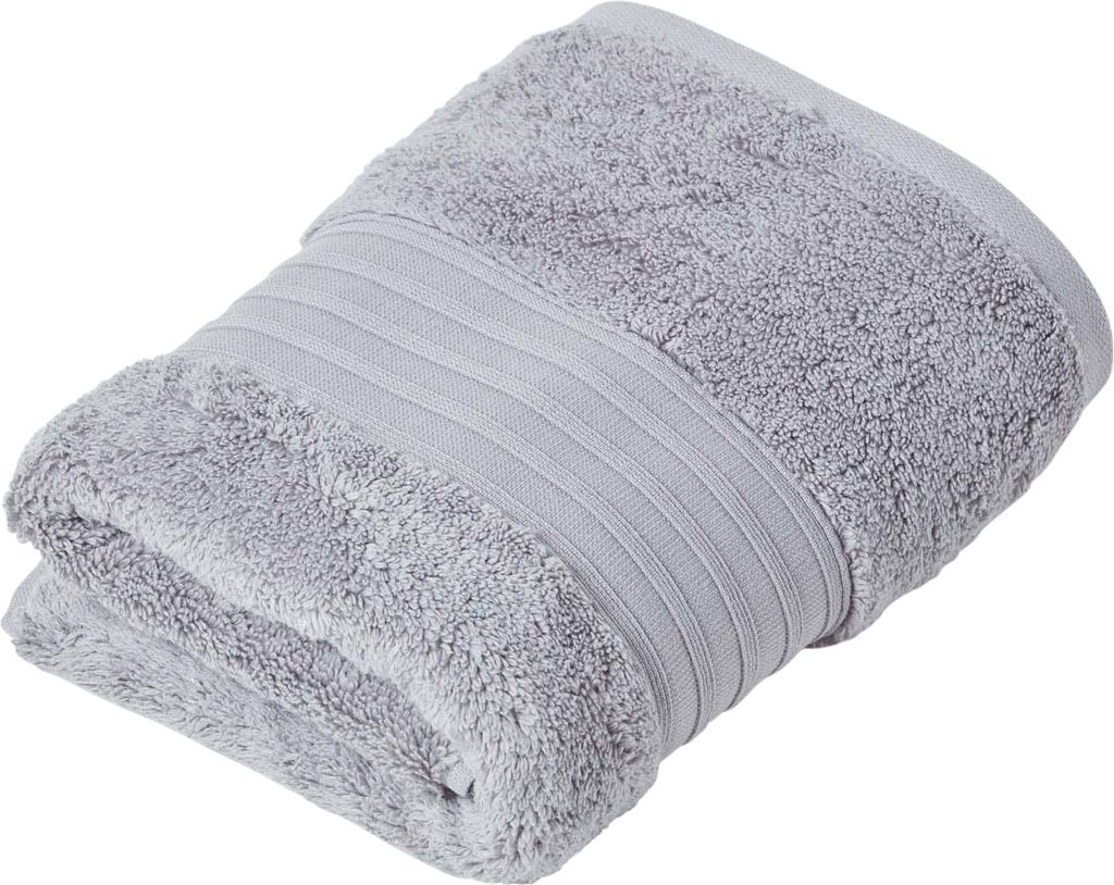 HOMESCAPES Zero-Twist Handtuch aus 100% Supima-Baumwolle 550g/m² 50x90cm - grau