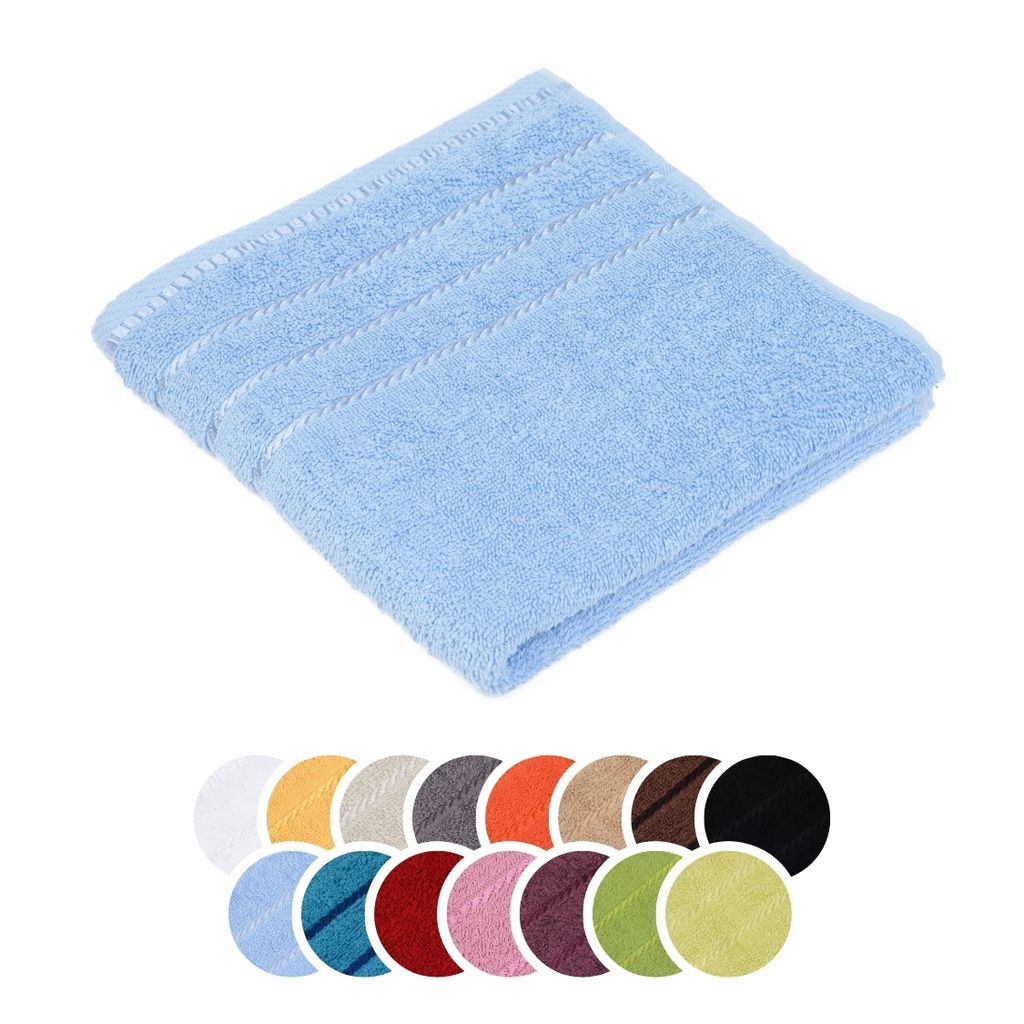 liebling Handtuch, 100% Baumwolle, Serie Potsdam, 50 x 100 cm, 60 Grad waschbar, trocknergeeignet, Farbe: bleu