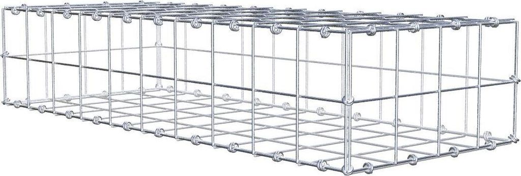 Gabione 100 cm x 20 cm x 40 cm (L x H x T), Maschenweite 10 x 10 cm, Spiralring