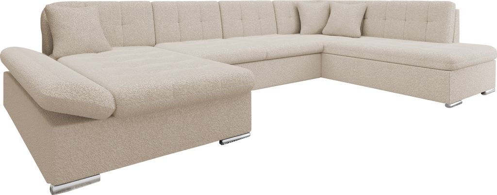 MIRJAN24 Ecksofa Bergen Premium, Bettkasten und Schlaffunktion, U-Form (Farbe: Baloo 2074, Seite: Links)