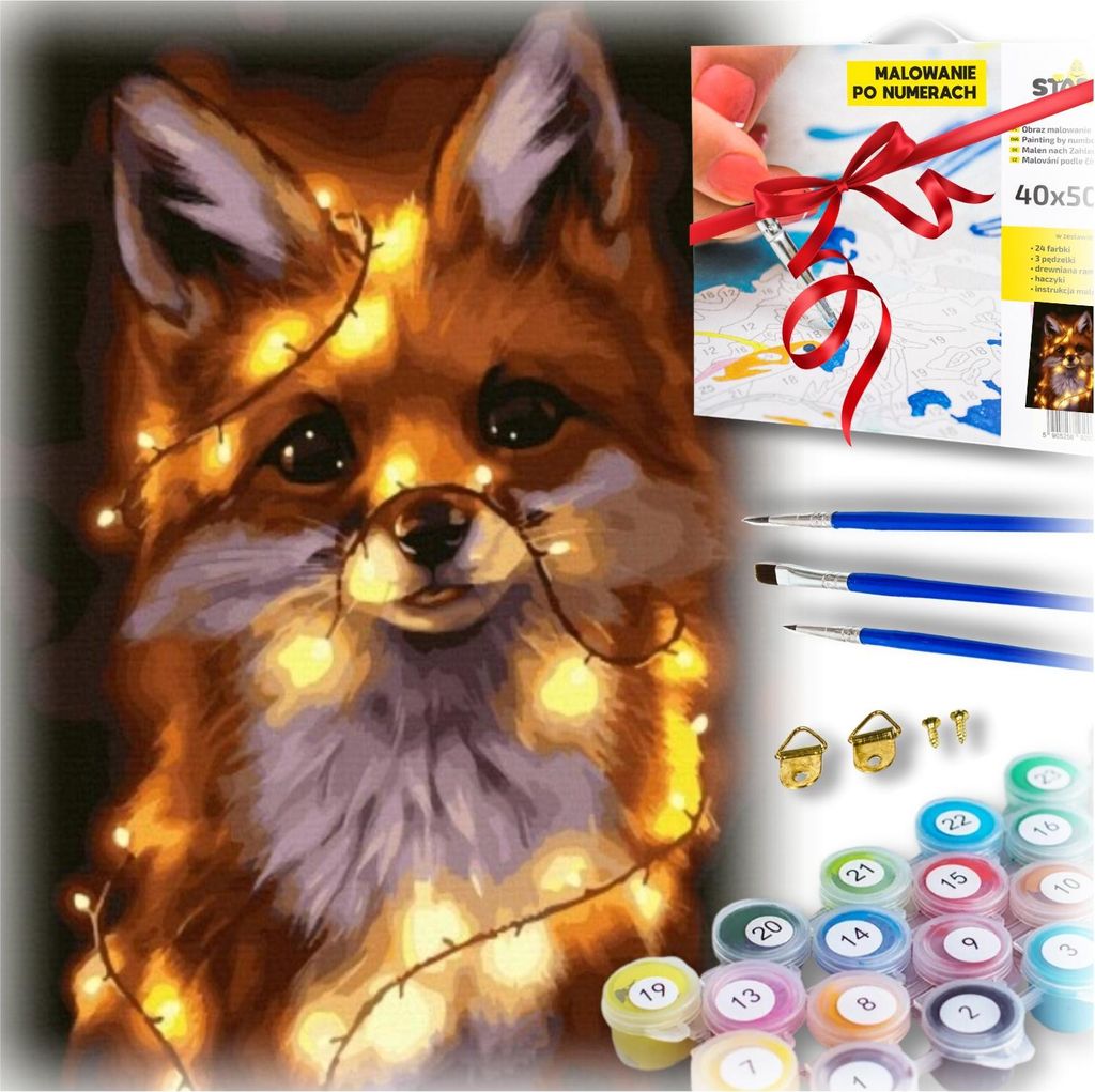 Malen nach Zahlen für Erwachsene, Weihnachtsgeschenk, DIY Fuchs