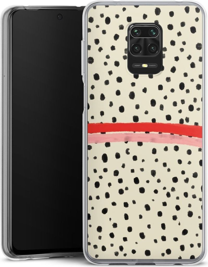 DeinDesign Handyhülle für Xiaomi Redmi Note 9 Pro Silikon Hülle Case Smartphone Schutzhülle Kunst Punkte Streifen