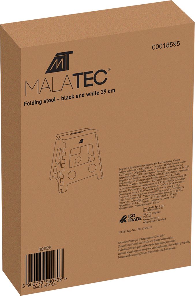 Malatec Černobílý skládací taburet, 39 cm Obrázek produktu 15