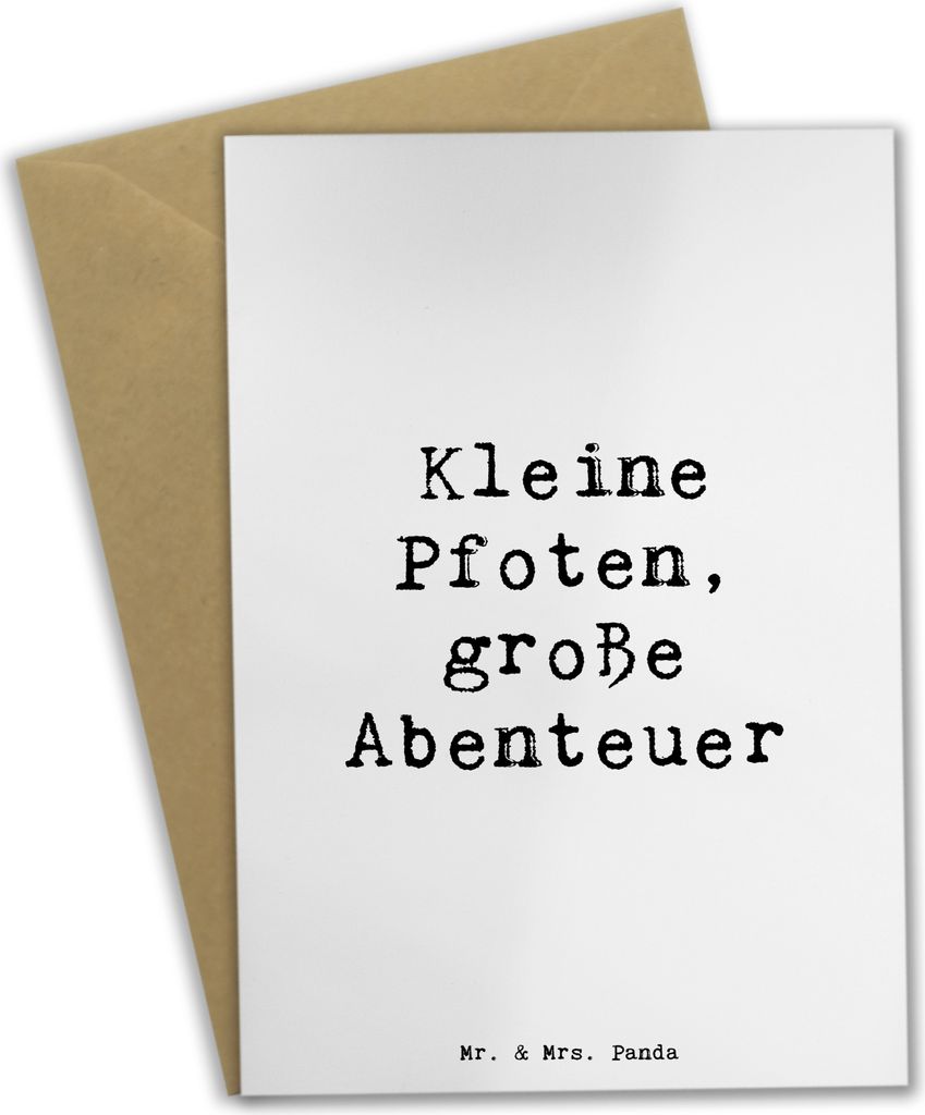 Mr. & Mrs. Panda neujahrskarte Spruch Chihuahua Abenteuer - Weiß - Geschenk, weihnachtskarten, treue begleiter, Hunderasse, babykarte, Grußkarten...