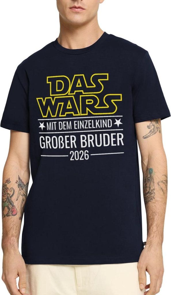 Spreadshirt Das wars mit dem Einzelkind - Großer Bruder 2026 Männer Premium T-Shirt, 4XL, Navy