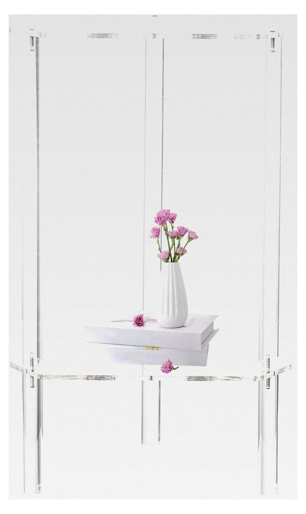 Transparenter Beistelltisch – Doppelte Ablageflächen, Acryl-Wohntisch | Rechteckiges Möbel, Kompakter Sofatisch für Dekoration, Verwendung im ...