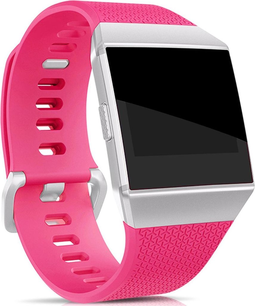 Conie Ersatz Armband passend für die Fitbit Ionic Größe L Universal Material TPU Silikon Premium Sport Uhrenarmband in Pink