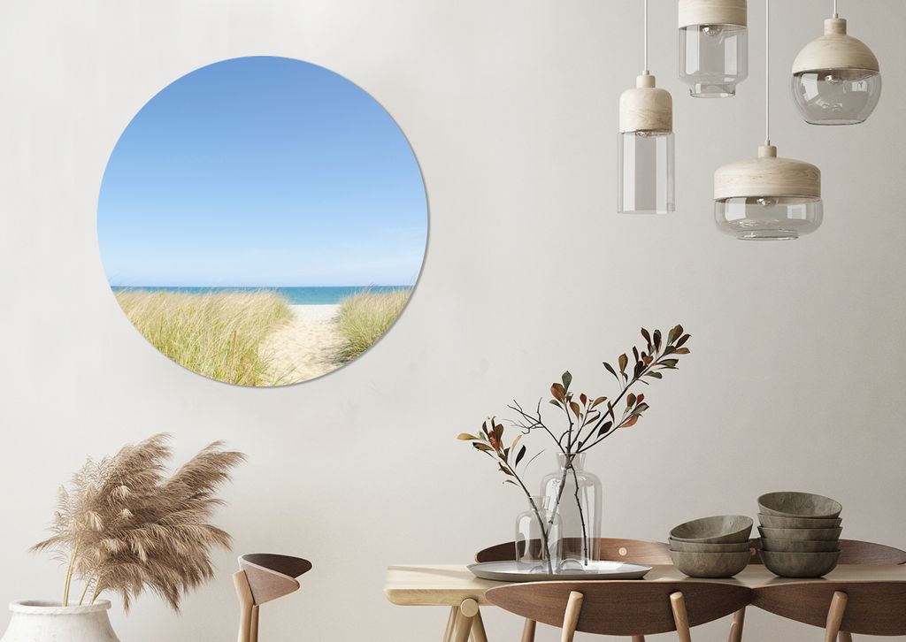 MuchoWow - Mauerkreis - Wandbilder - Runde Bild - Bild aus Aluminium - Schlafzimmer - Wohnzimmerdekoration - Wand Dekoration