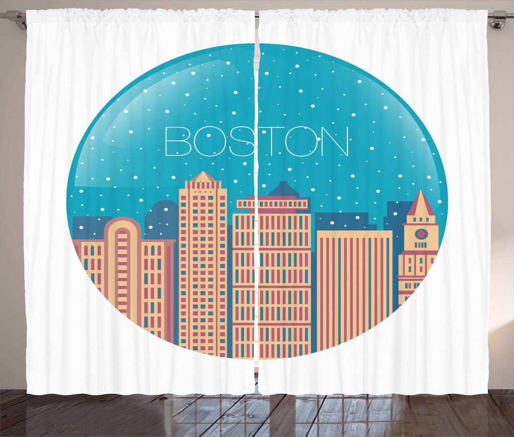 ABAKUHAUS Boston Rustikaler Gardine, Schneekugel Inspiration, Schlafzimmer Kräuselband Vorhang mit Schlaufen und Haken, 280 x 225 cm, Getrocknete ...