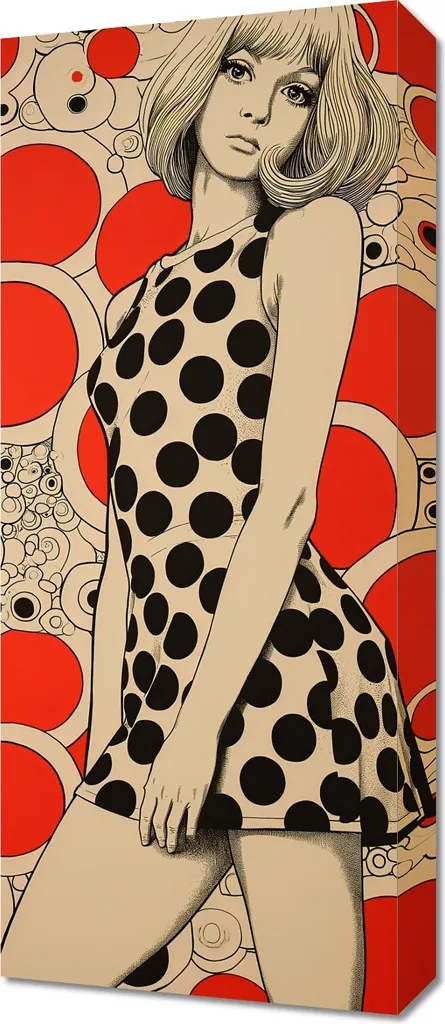 Tableau Décoratif Points Rouges 30 x 70 cm pour Décoration Intérieure