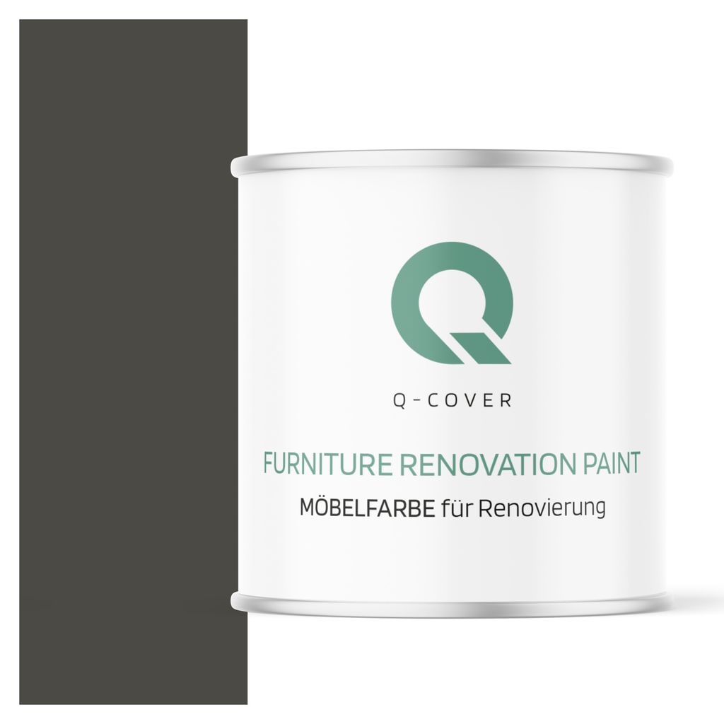 Möbelfarbe Hochglanz | Farbton: Umbragrau RAL 7022 2,5L | Holzfarbe für Möbel & Innenausbau | Deckend, wasserbasiert, kratzfest | Für Küchen, ...