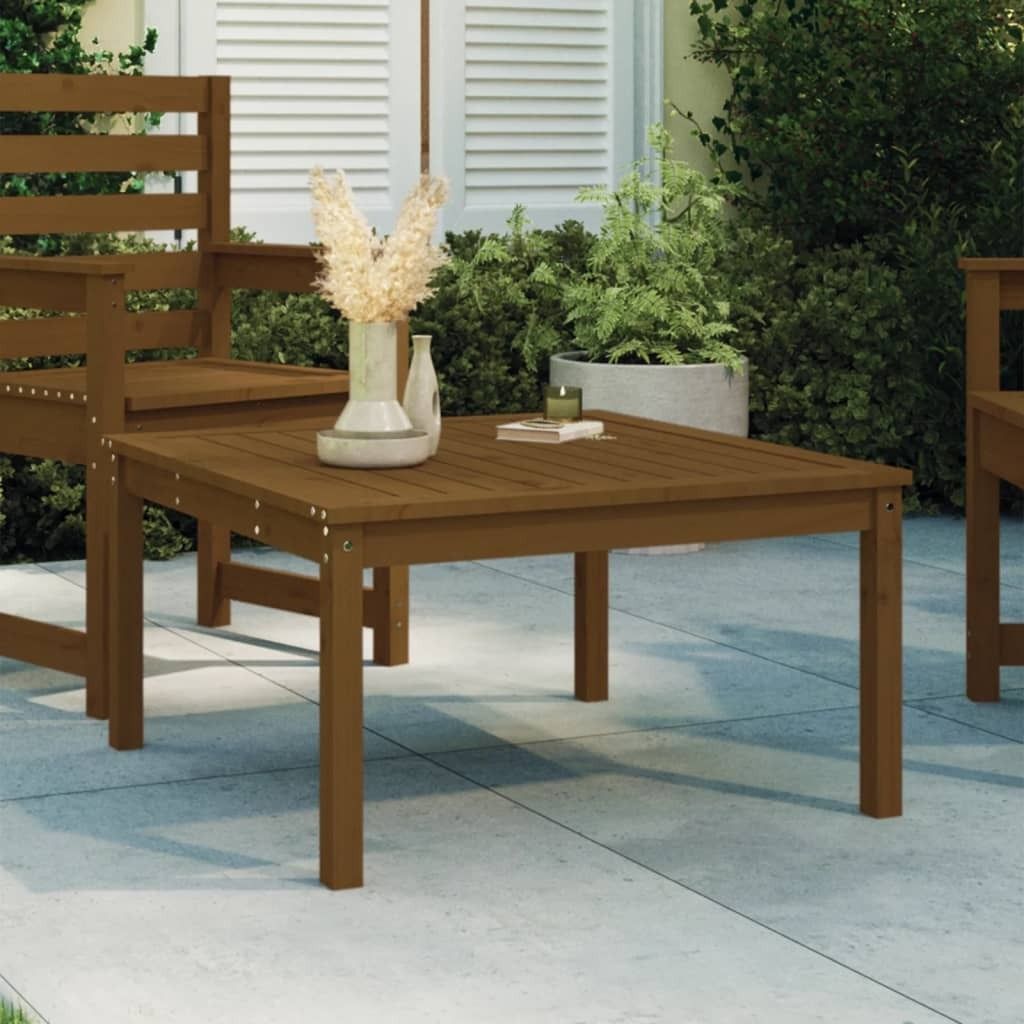 The Living Store Gartentisch Honigbraun 82,5x82,5x45 cm Massivholz Kiefer