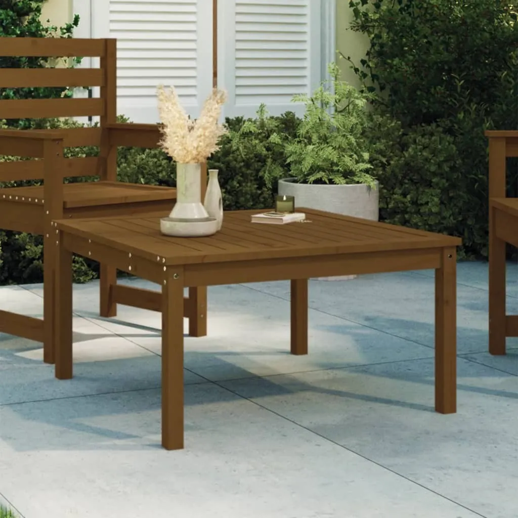 Tavolino da Caffè per Esterno in Pino Marrone Miele 82,5x82,5 cm