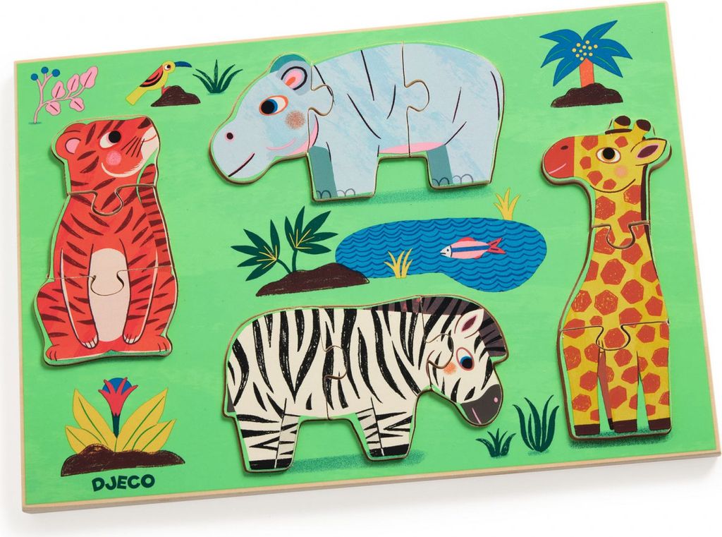 Djeco-Holzpuzzle: Coucou Tigre