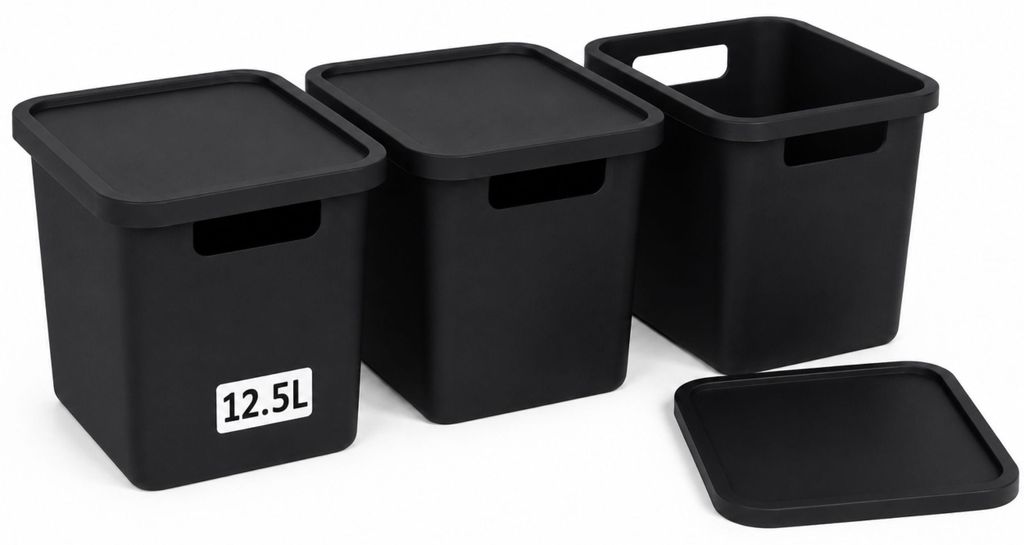 Plastard Aufbewahrungsbox mit Deckel 3er-Set 12,5 Liter in Produktbild 