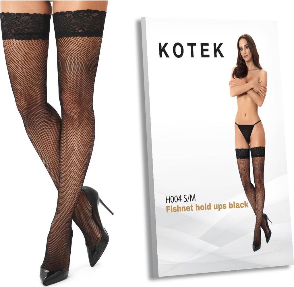 KOTEK Halterlose Strümpfe H004 schwarz S/M