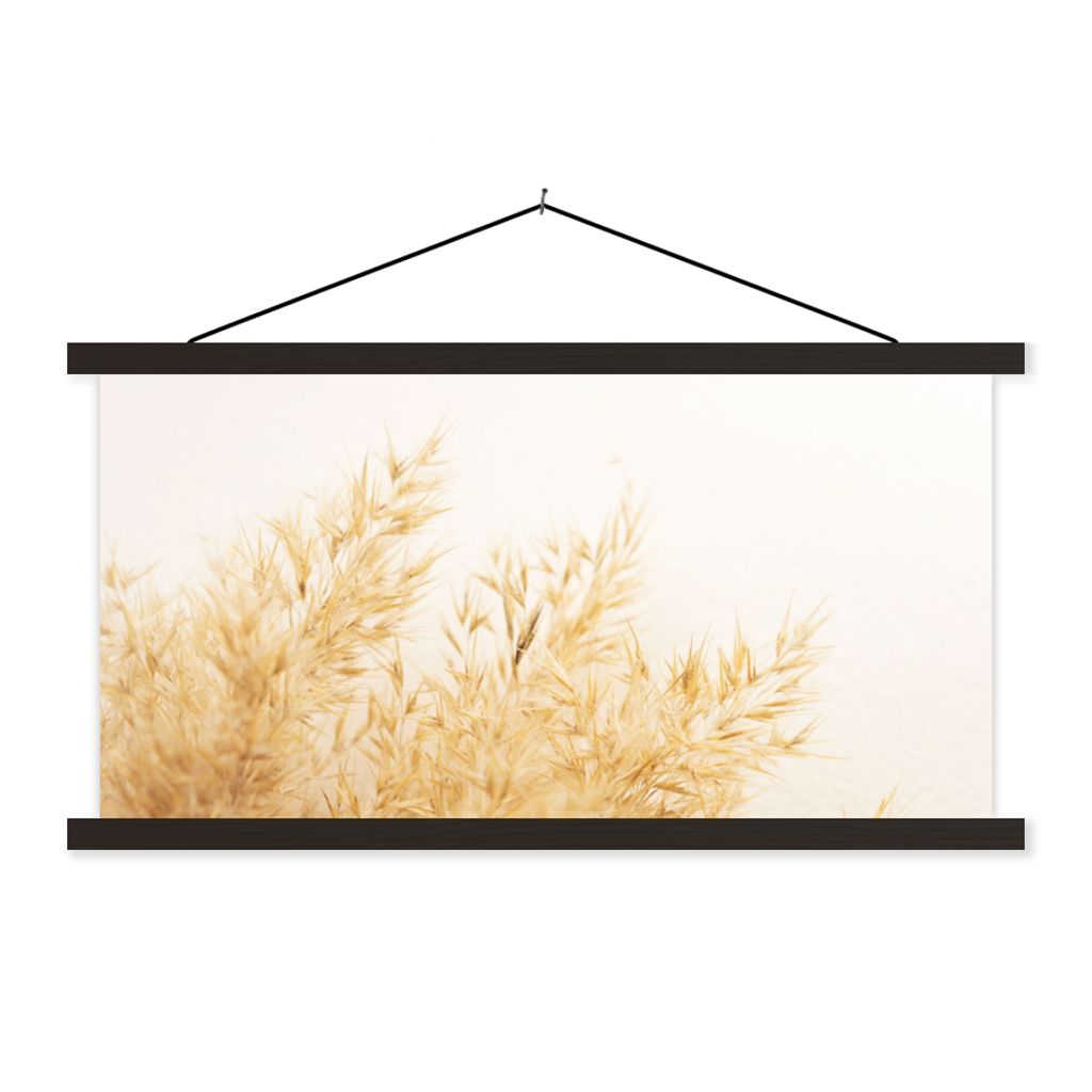 MuchoWow Textilposter Pampasgras - Sonne - Gras 60x30 cm mit schwarzem Rahmen - Textilien