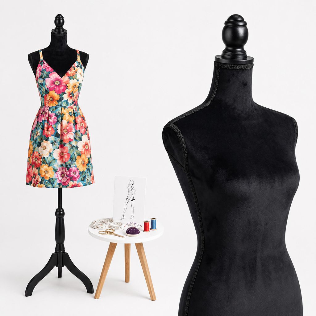 Relaxdays naaipop, damesmodel, maat 36/38, in hoogte Productafbeelding 
