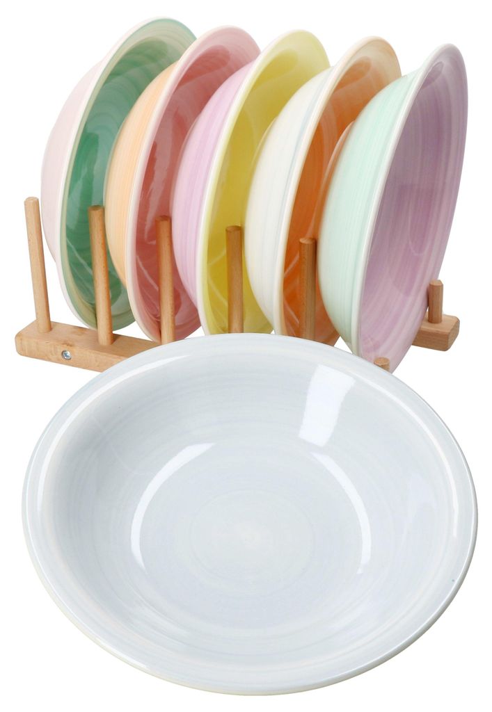Pastello 6er Set bunte Suppenteller 450ml tiefe Teller Produktbild 