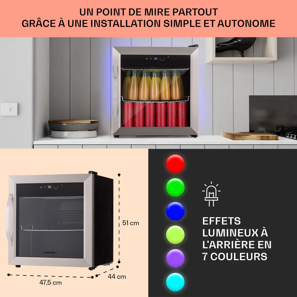 Frigo de Camping et Mini Bar 50L - Réfrigérateur Portable pour Boissons - 6