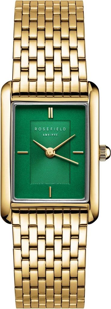 ROSEFIELD Damenuhr Heirloom Smaragd-GrŸn Gold eckig Produktbild 
