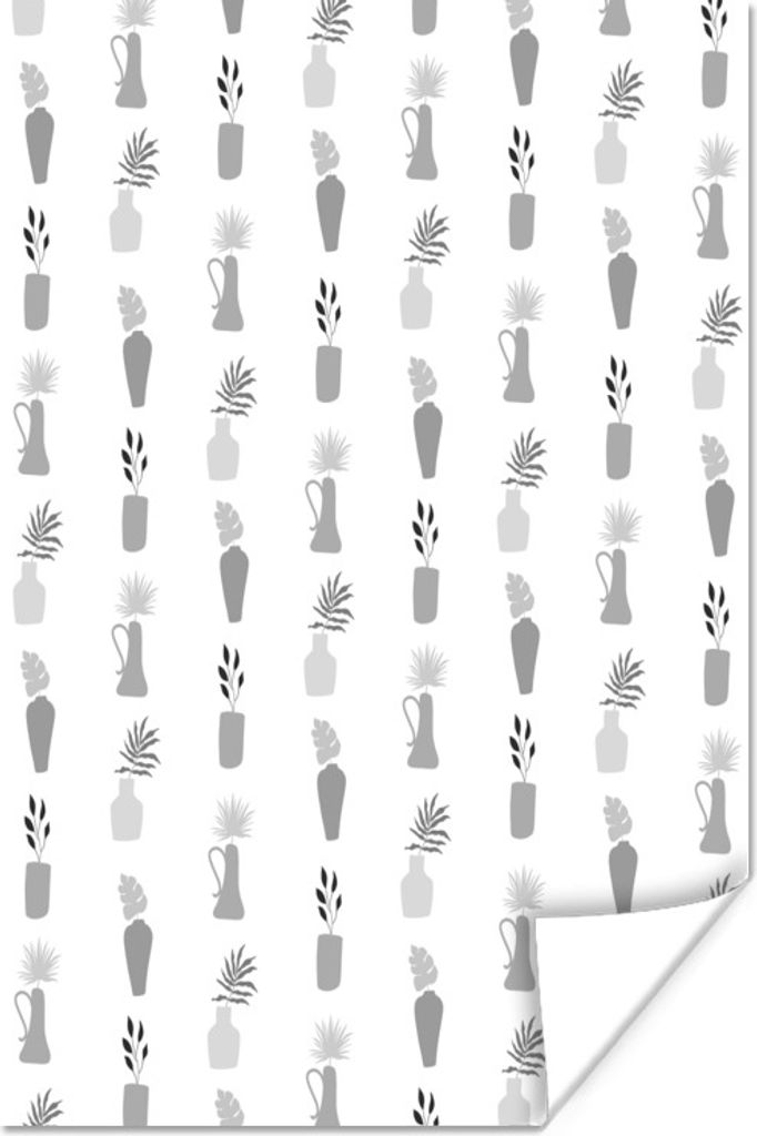 MuchoWow Poster Hintergrund - Schwarz - Weiß 40x60 cm - Plakate für die Wand - Poster Babyzimmer