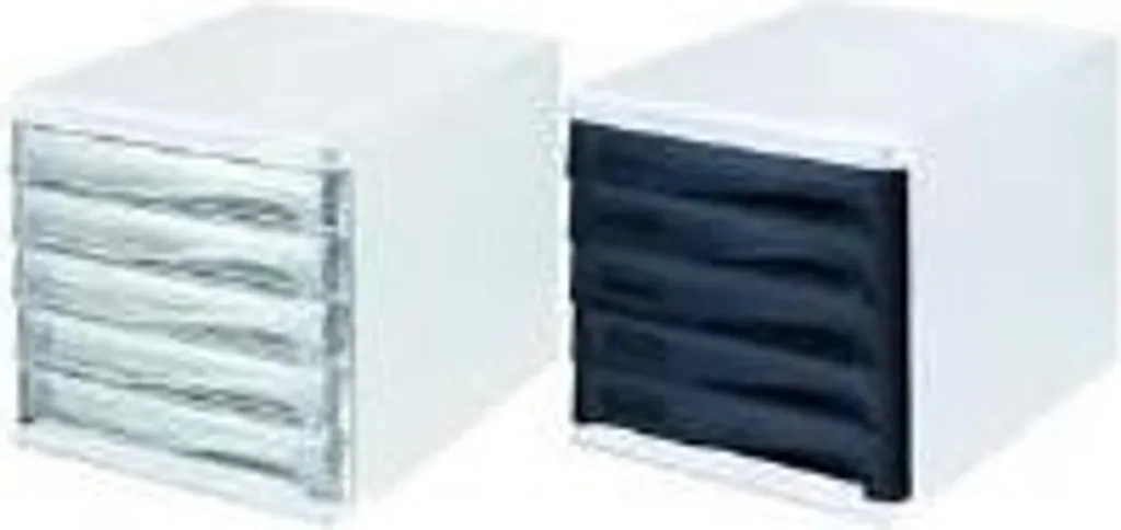 Boîte de rangement empilable Helit 5 tiroirs avec poignées intégrées - 2