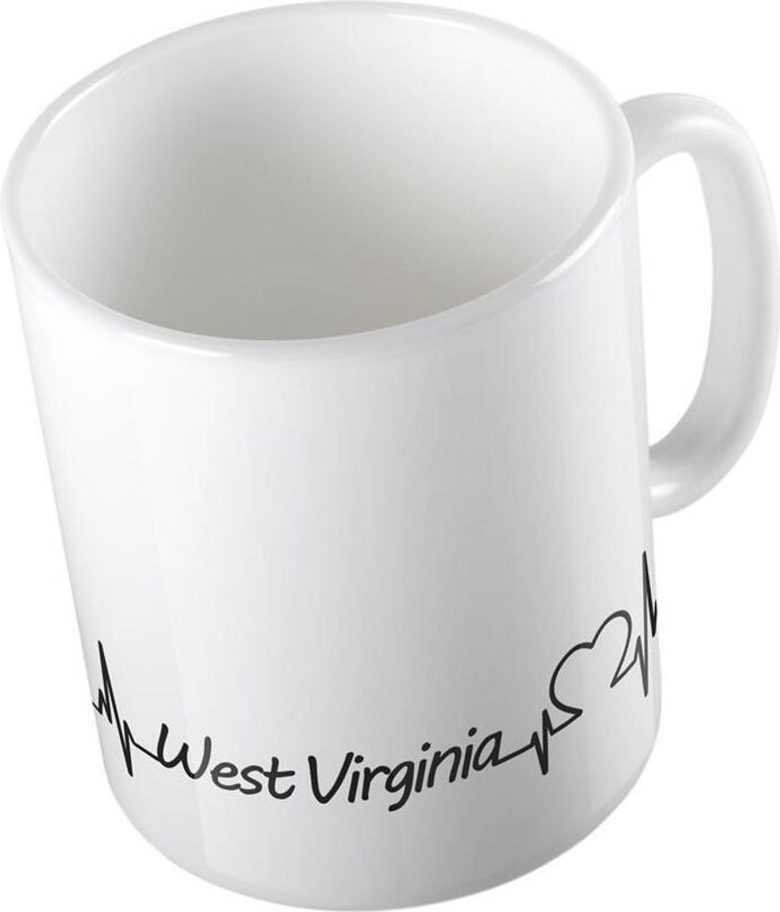 Huuraa Kaffeetasse West Virginia Geschenk Tasse Weiß 330ml Produktbild 